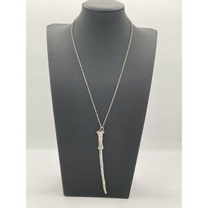 Harry Potter-Inspired Silver Wand Pendant Necklace Lobster Clasp